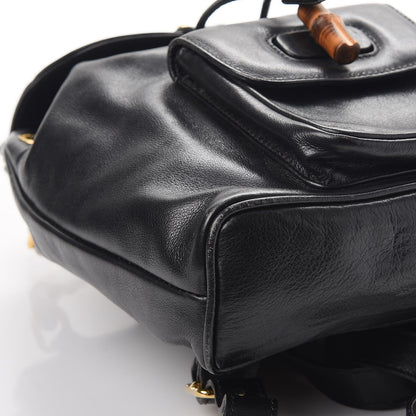 Gucci Calfskin Bamboo Backpack Black 12 of 13