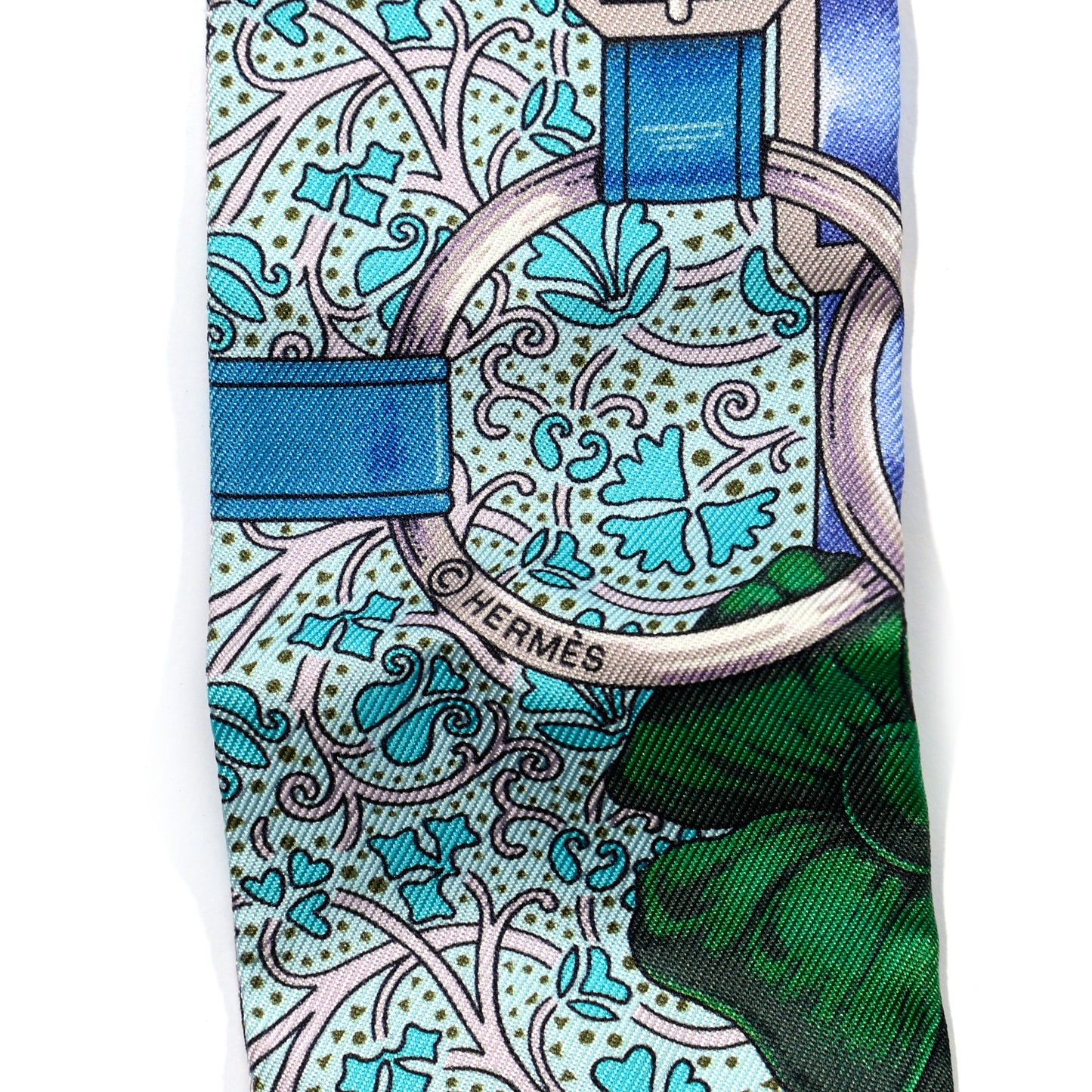 Silk Grand Manege Fleuri Twilly Rose Pale Turquoise Parme