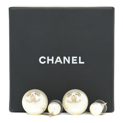 Chanel Pearl CC Chain Drop Earrings Gold 4 of 4