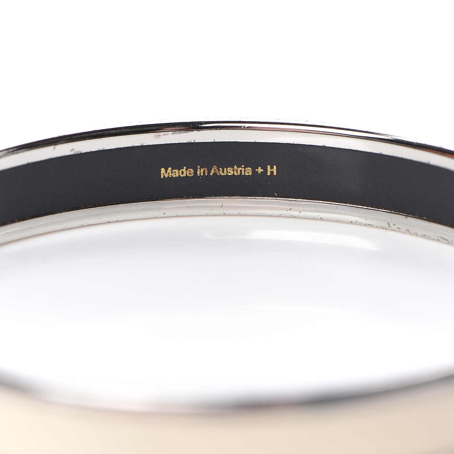Hermes Enamel Printed Narrow Caleche Bracelet 65 Pannacotta 4 of 6