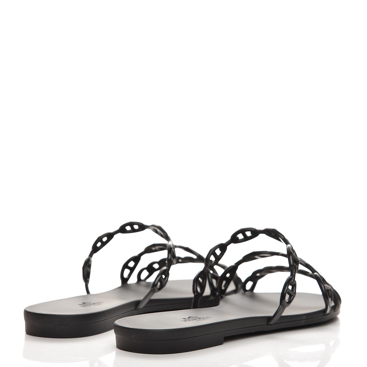 Hermes Rubber Chaine d'Ancre Rivage Sandals 40 Black 4 of 8