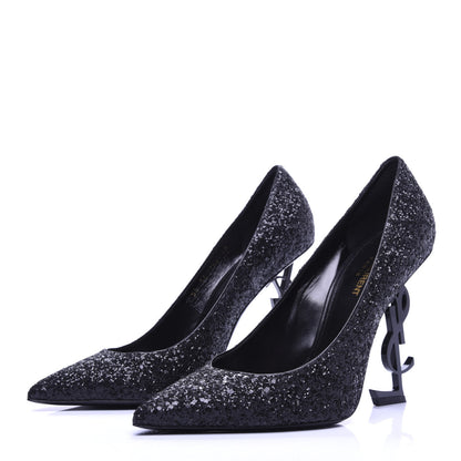 Saint Laurent Glitter Opyum 100 Pumps 40 Black 3 of 9