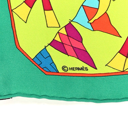 Hermes Silk Vintage Un Amour de Cheval Scarf 70 Vert Cru 4 of 4