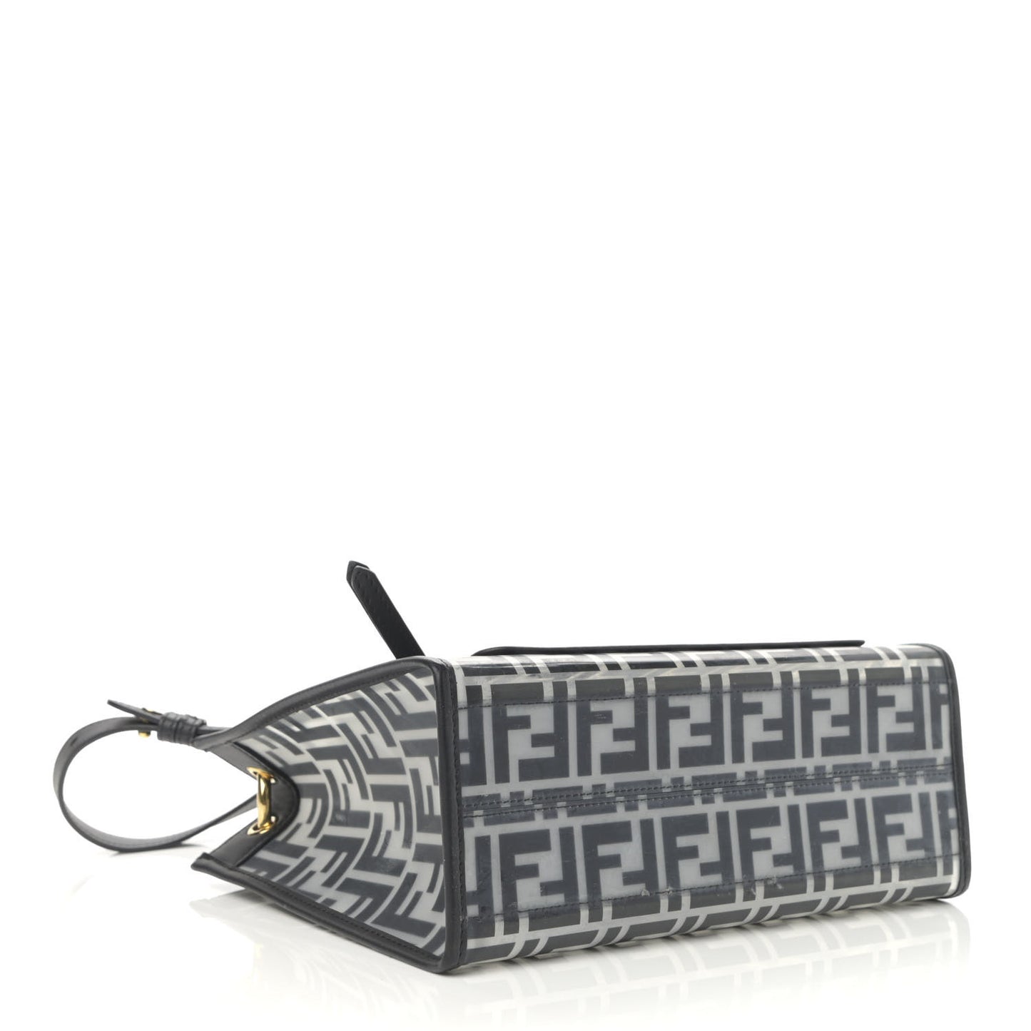 TPU FF Vitello Century Plexiglass Small Runaway Shopper Tote Black