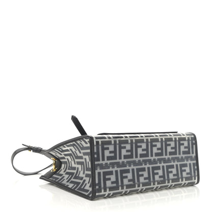 Fendi TPU FF Vitello Century Plexiglass Small Runaway Shopper Tote Black 4 of 12