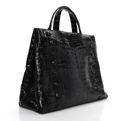 Nancy Gonzalez Crocodile Studded Tote Black 2 of 7