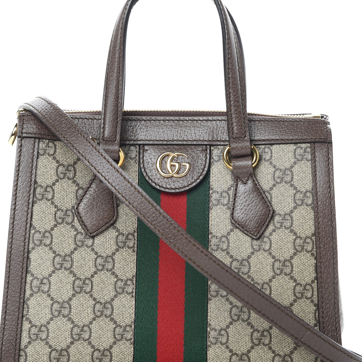 GG Supreme Monogram Small Ophidia Tote Bag Brown