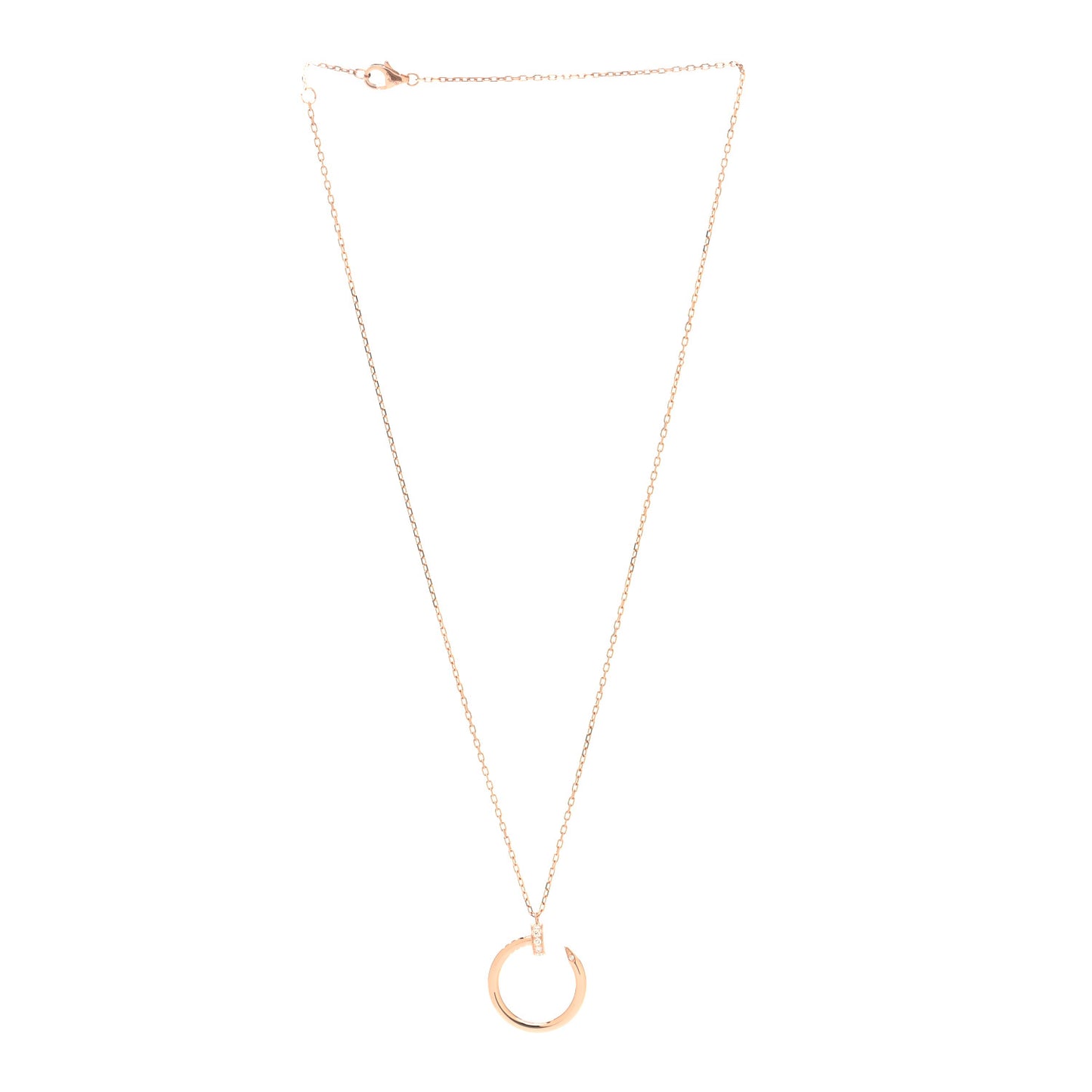 18K Pink Gold Diamond Juste Un Clou Pendant Necklace