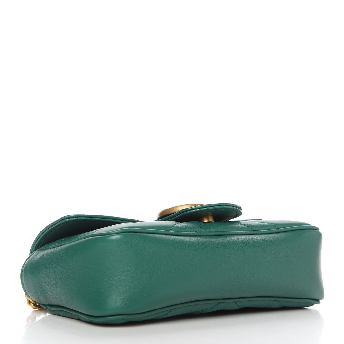 Calfskin Matelasse Super Mini GG Marmont Shoulder Bag Emerald Green