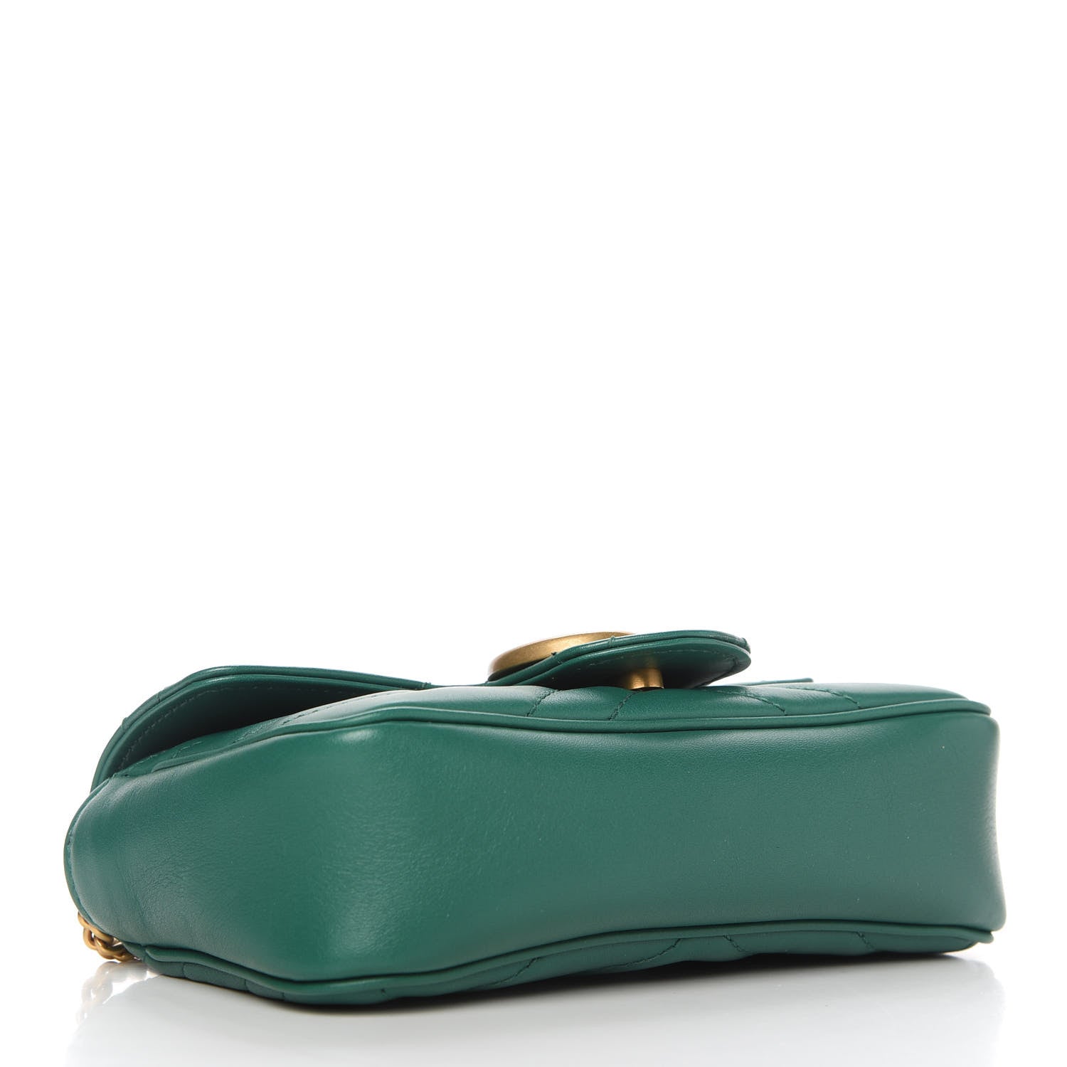 Gucci Calfskin Matelasse Super Mini GG Marmont Shoulder Bag Emerald Green 4 of 11