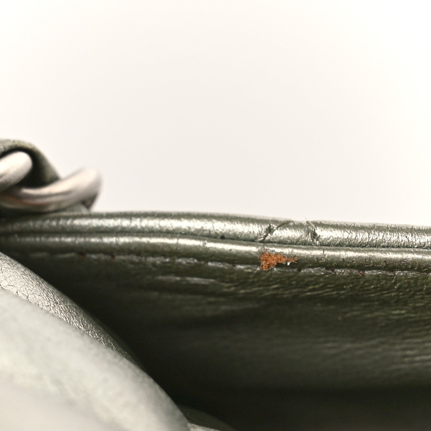 Metallic Lambskin Quilted Maxi Double Flap Green
