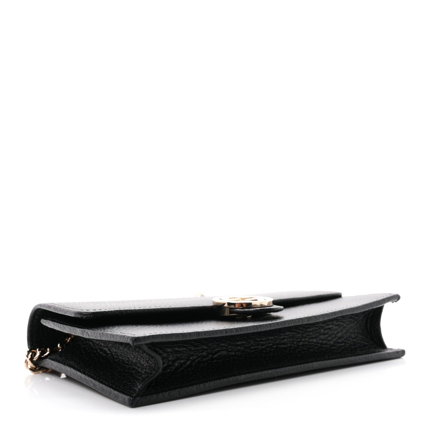 Dollar Calfskin Interlocking G Chain Wallet Black