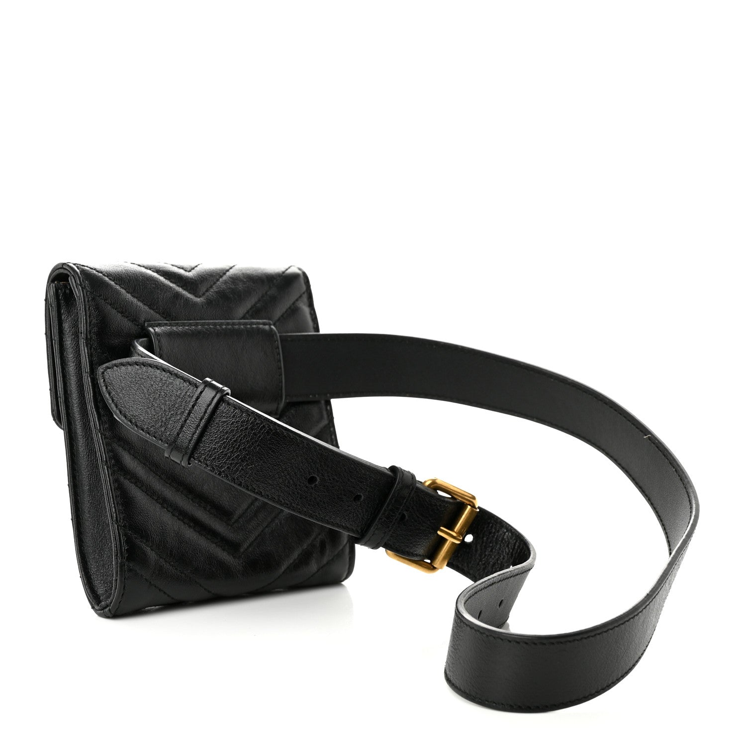 Gucci Calfskin Matelasse GG Marmont 2.0 Belt Bag 85 34 Black 3 of 10
