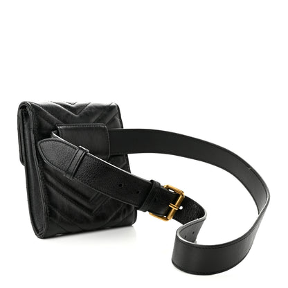 Gucci Calfskin Matelasse GG Marmont 2.0 Belt Bag 85 34 Black 3 of 10