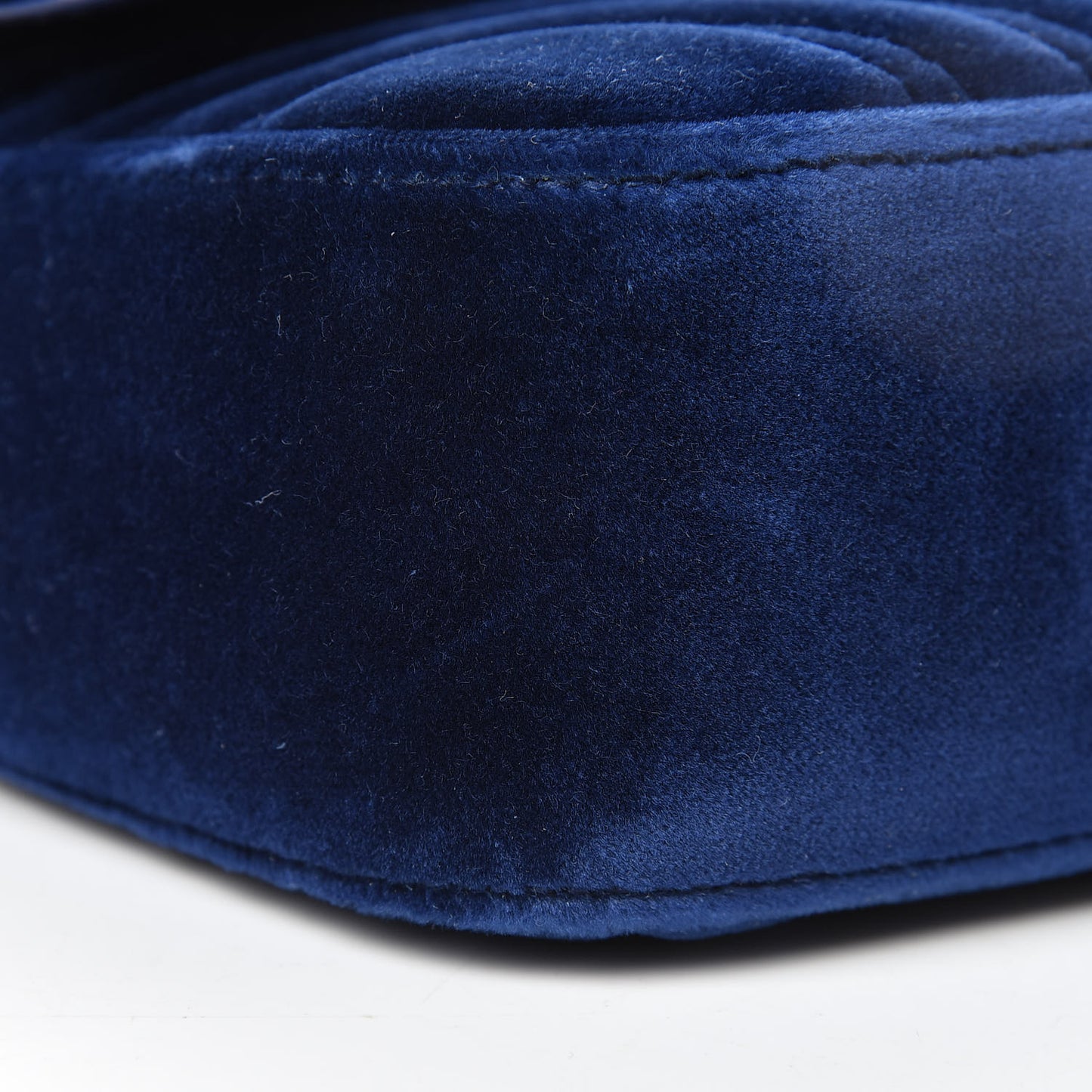 Velvet Matelasse Mini GG Marmont Shoulder Bag Cobalt Blue