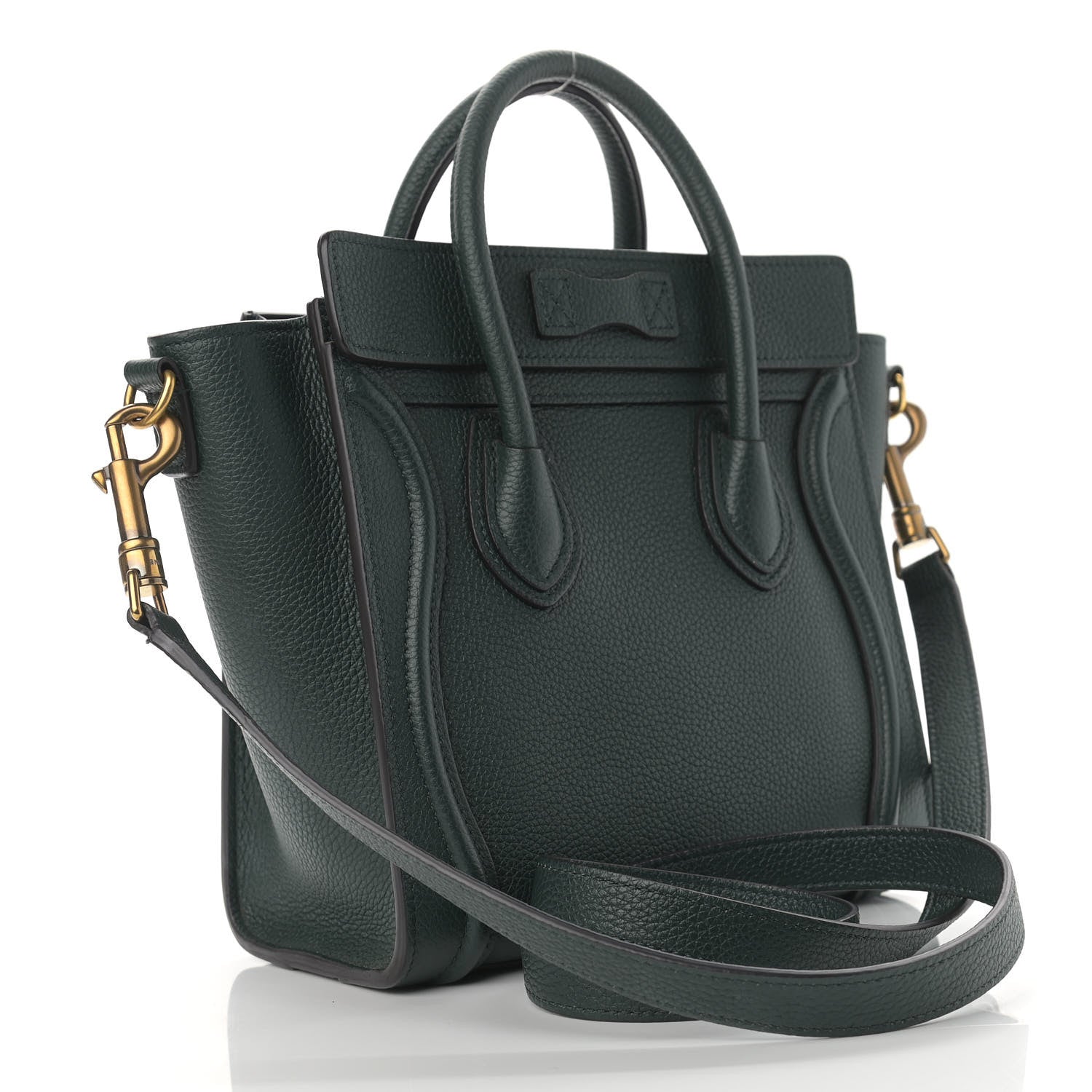 Celine Drummed Calfskin Nano Luggage Amazone 3 of 10
