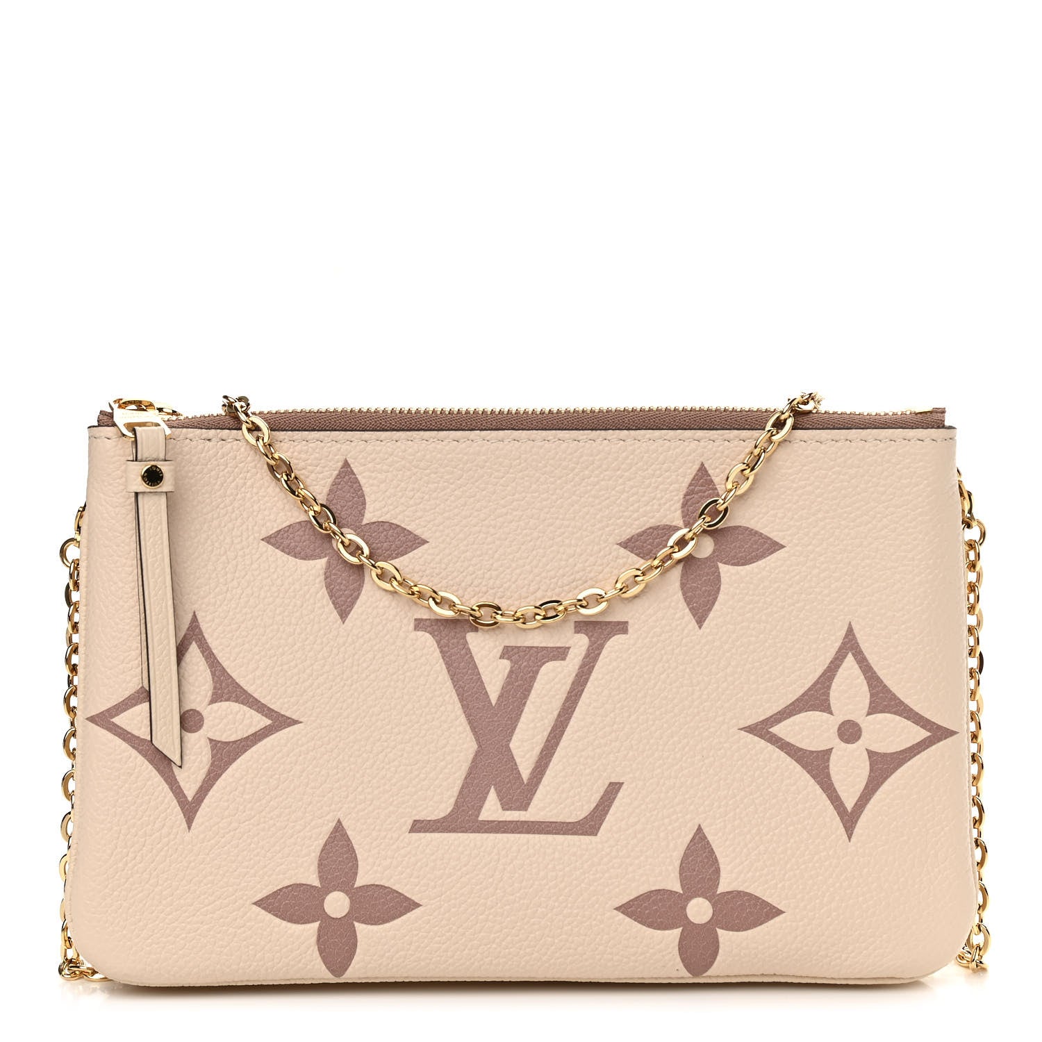 Louis Vuitton Empreinte Monogram Giant Double Zip Pochette Creme Bois De Rose 1 of 11