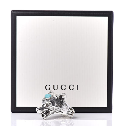 Gucci Sterling Silver Resin Anger Forest Wolf Head Ring 54 6.75 11 of 11