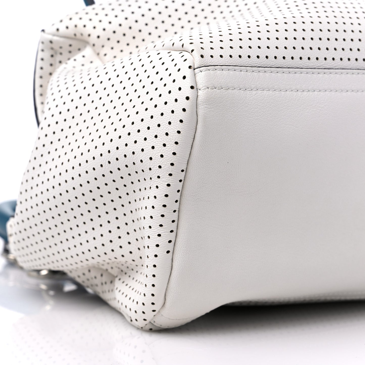 Lambskin Perforated Small Pandora White