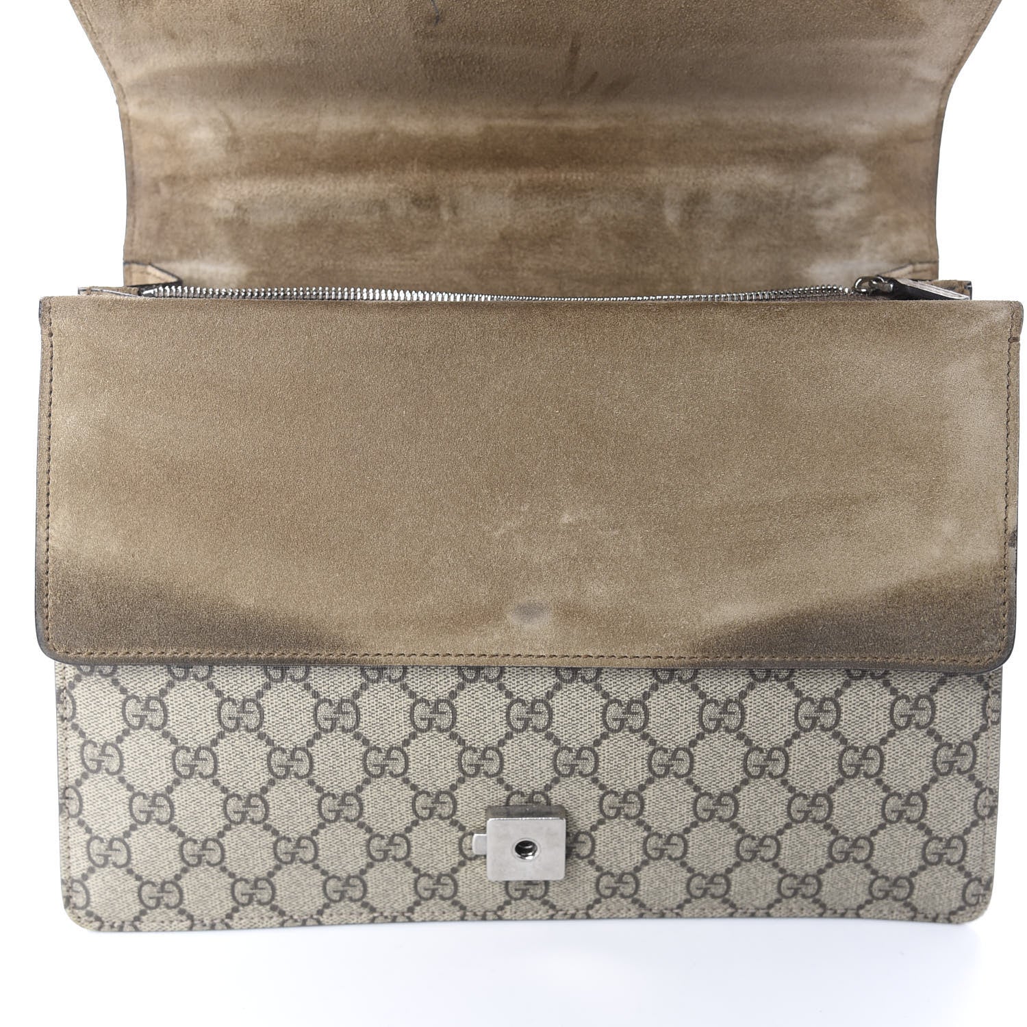 Gucci GG Supreme Monogram Medium Dionysus Shoulder Bag Taupe 9 of 13