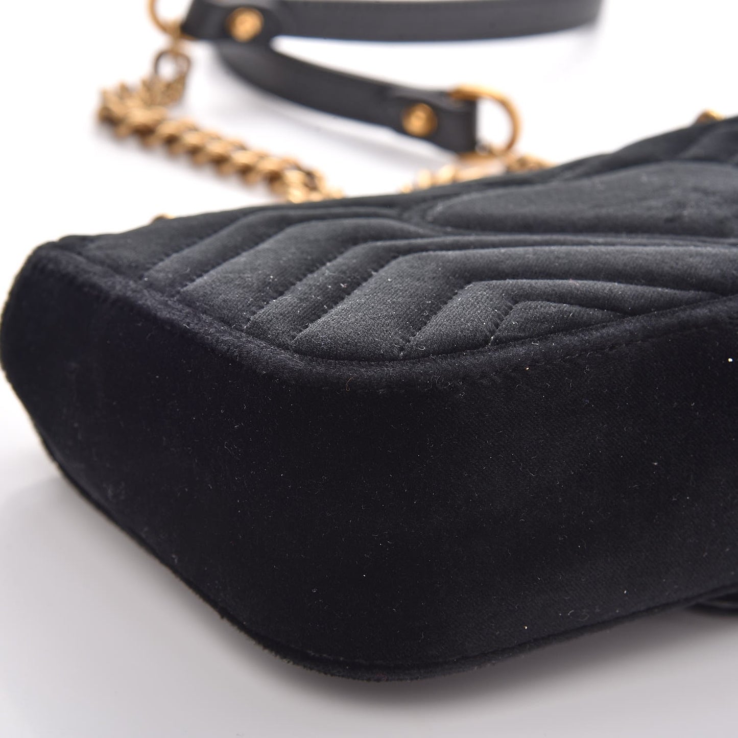 Velvet Matelasse Mini GG Marmont Shoulder Bag Black