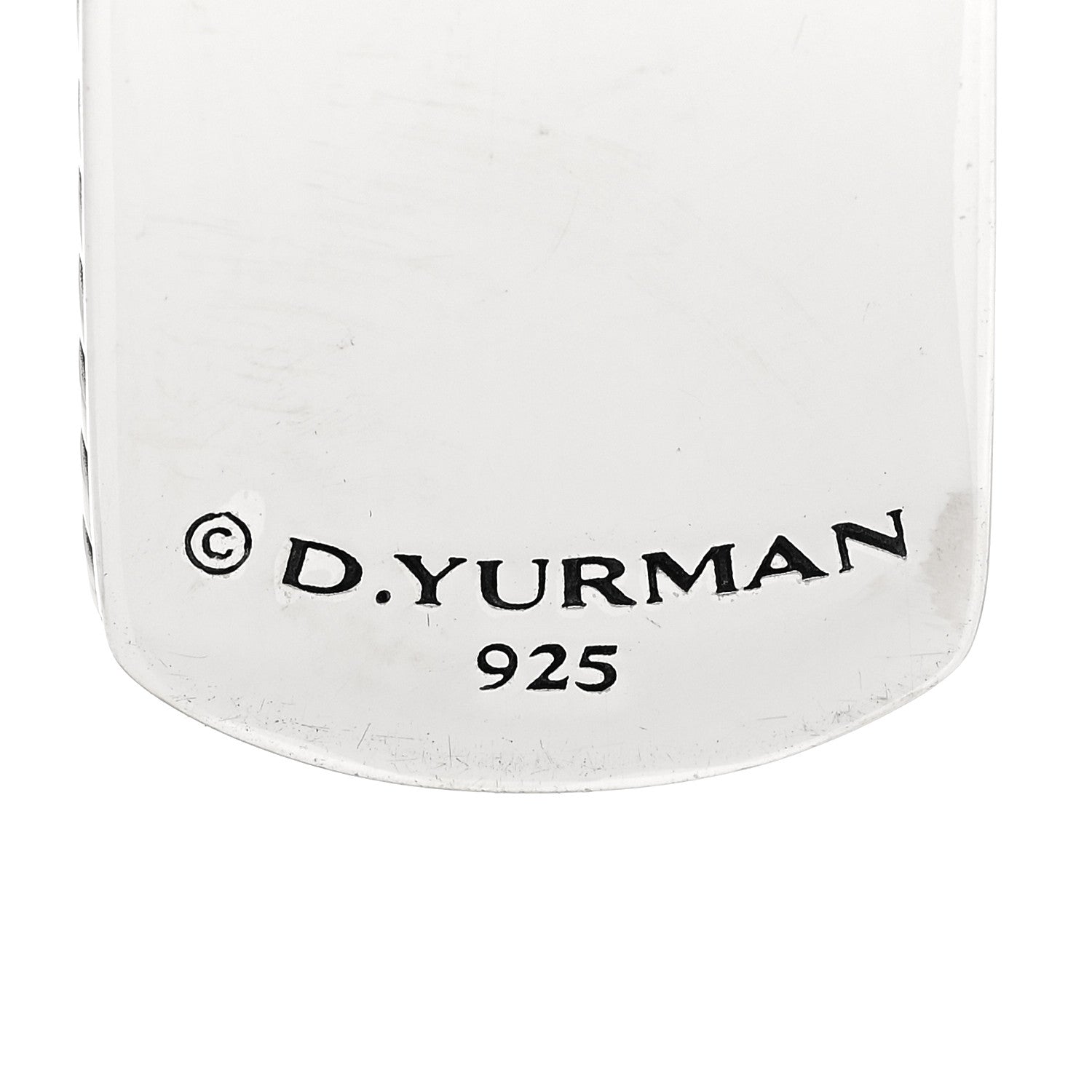 David Yurman Sterling Silver Black Onyx Dog Tag Pendant 1662968