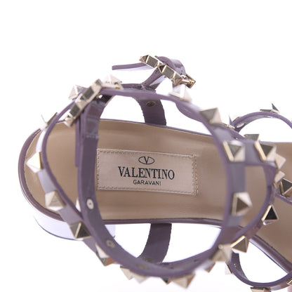 Valentino Garavani Patent Rockstud 60mm City Sandals 37.5 Dark Mauve 8 of 9