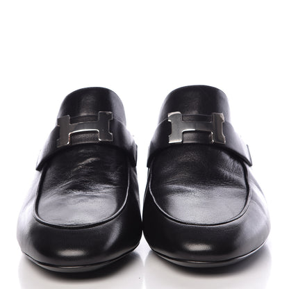 Hermes Goatskin Paradis Mules 39 Black 2 of 8