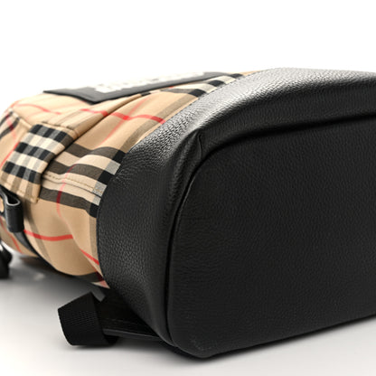 Burberry House Check Canvas Calfskin Small Nico Backpack Archive Beige 9 of 10