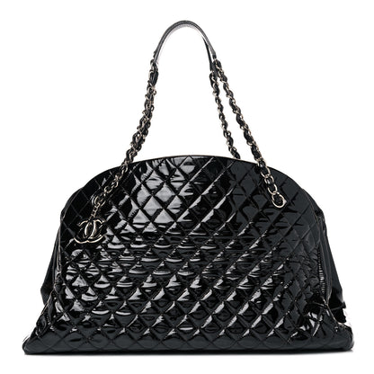 Chanel Patent Quilted Maxi Just Mademoiselle Bowling Bag Black 1 of 12