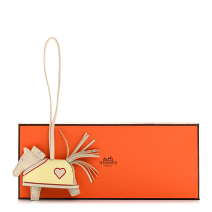 Hermes Milo Lambskin Grigri Rodeo Robeo Coeur Bag Charm PM Craie Jaune Milton Rouge Radieux 5 of 5