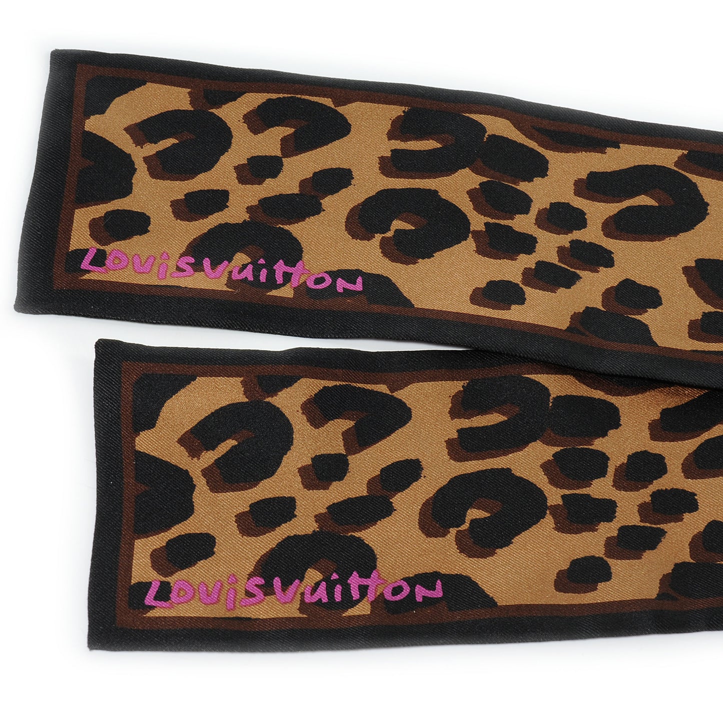 Silk Leopard Bandeau Scarf Marron