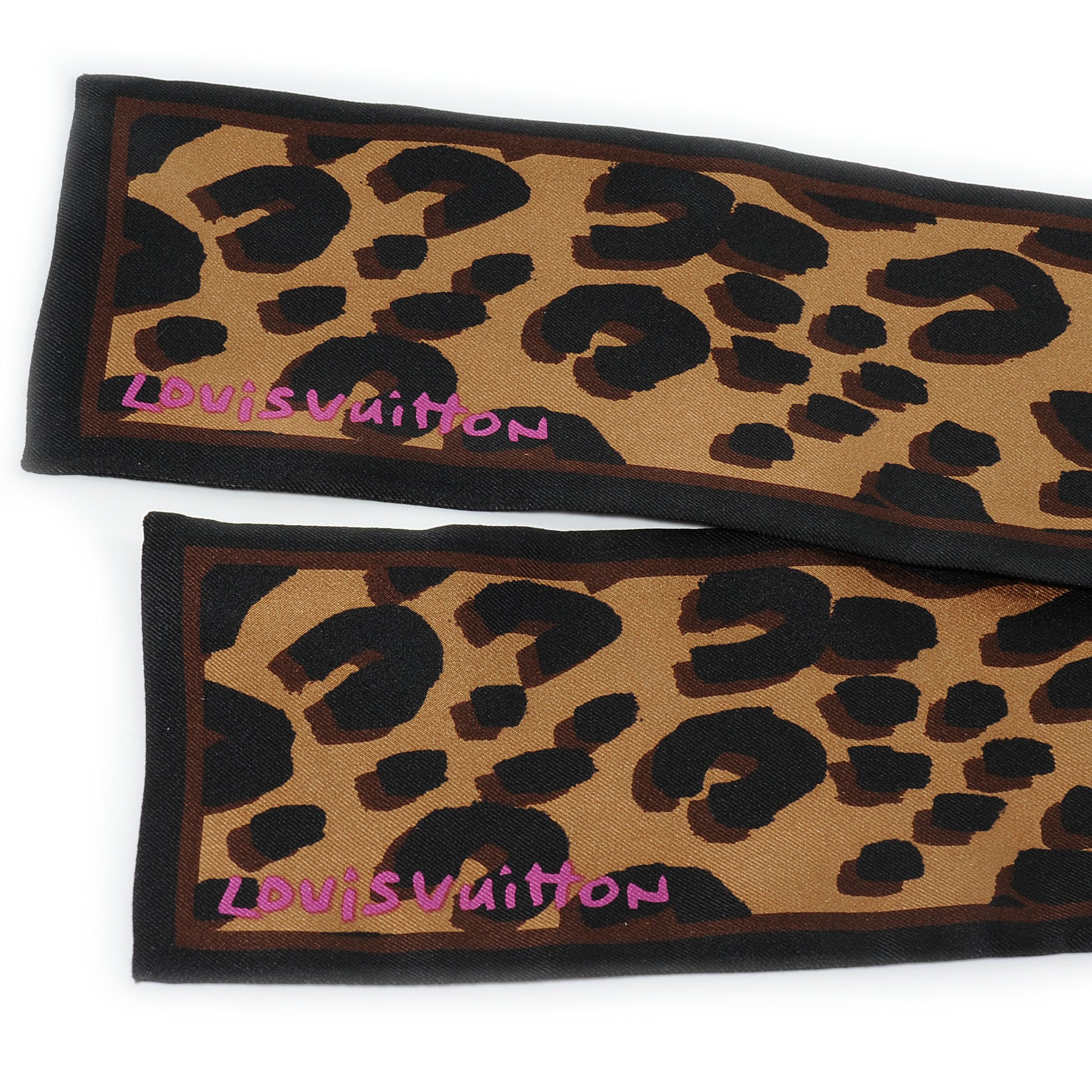 Louis Vuitton Silk Leopard Bandeau Scarf Marron 2 of 6