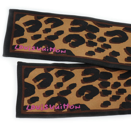Louis Vuitton Silk Leopard Bandeau Scarf Marron 2 of 6