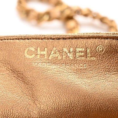 Chanel Metallic Crackled Calfskin Quilted East West Flap Dark Gold 6 of 10