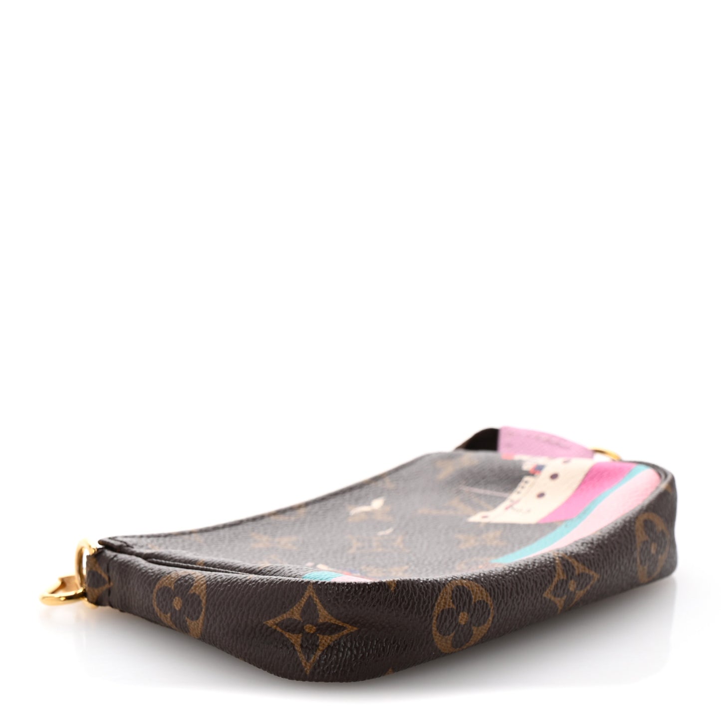 Monogram 2016 Christmas Animation Mini Pochette Accessories Rose Ballerine