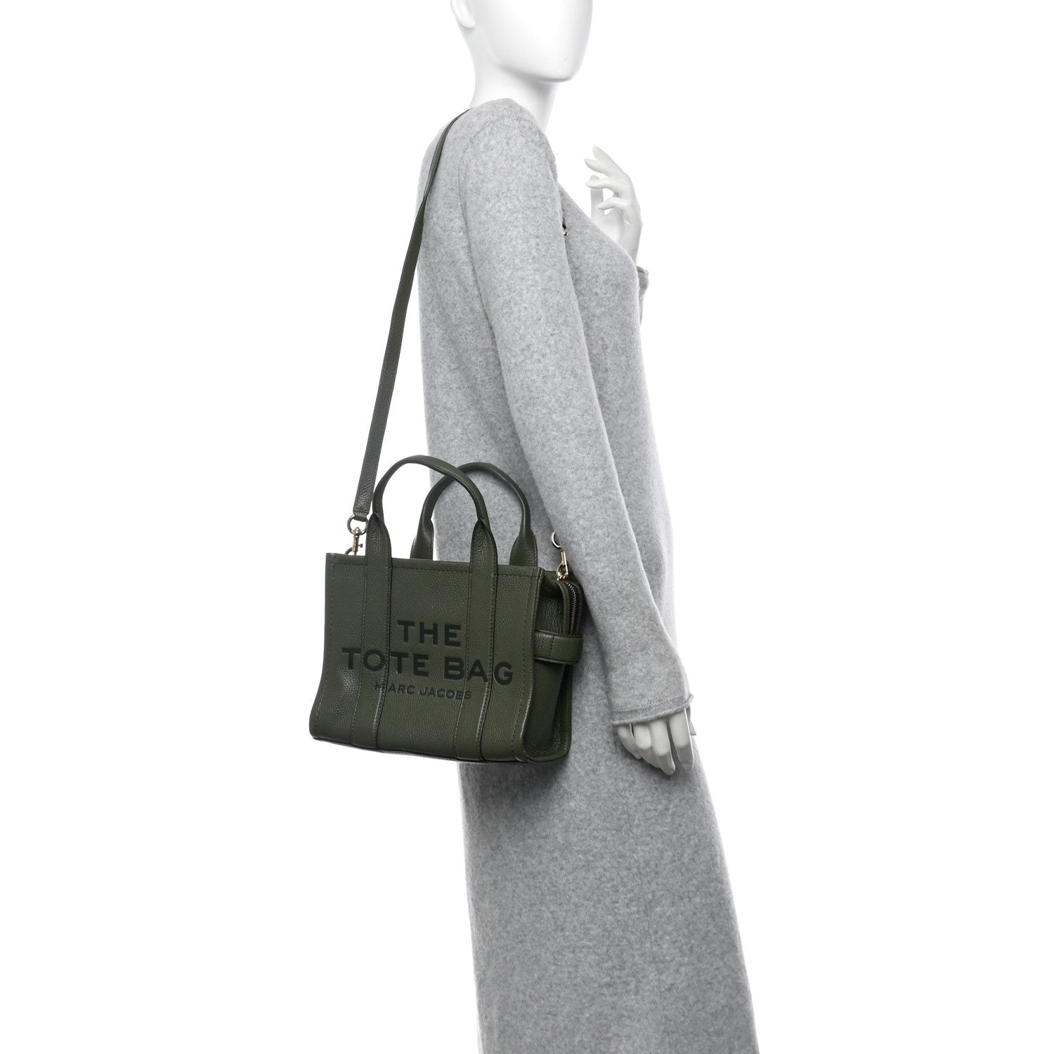 Marc Jacobs Grained Calfskin Small The Tote Bag Bronze Green 2 of 16