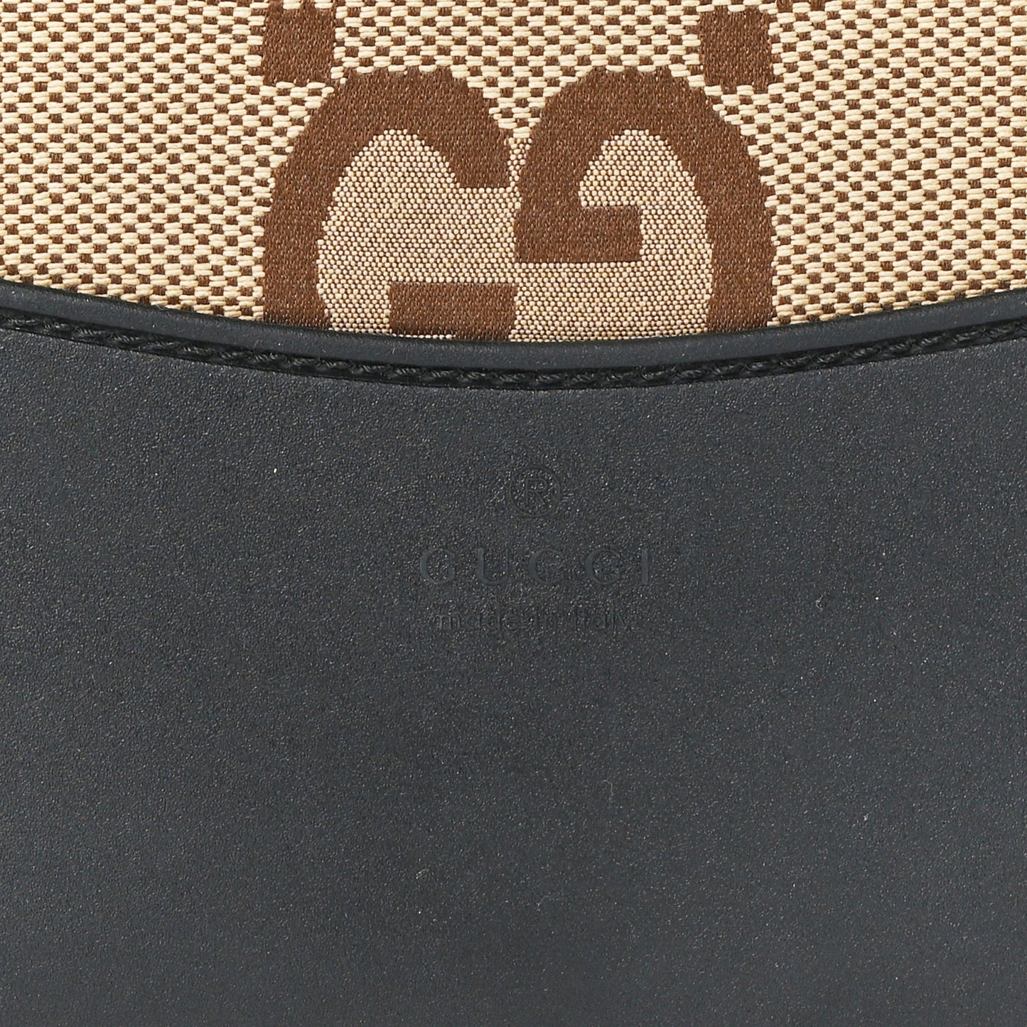 Monogram Jumbo GG Textured Dollar Calfskin Web Small Savoy Cabin Trolley Camel Ebony New Acero
