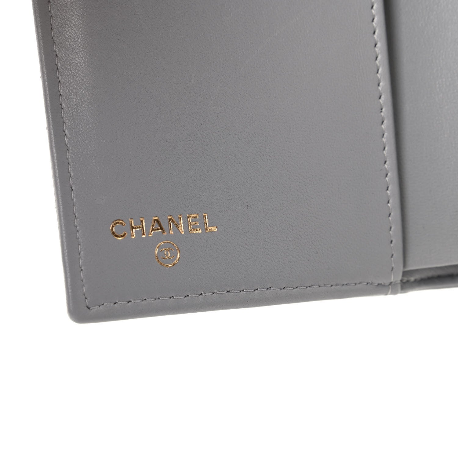 Chanel Lambskin Quilted Small Boy Flap Wallet Gray 6 of 8