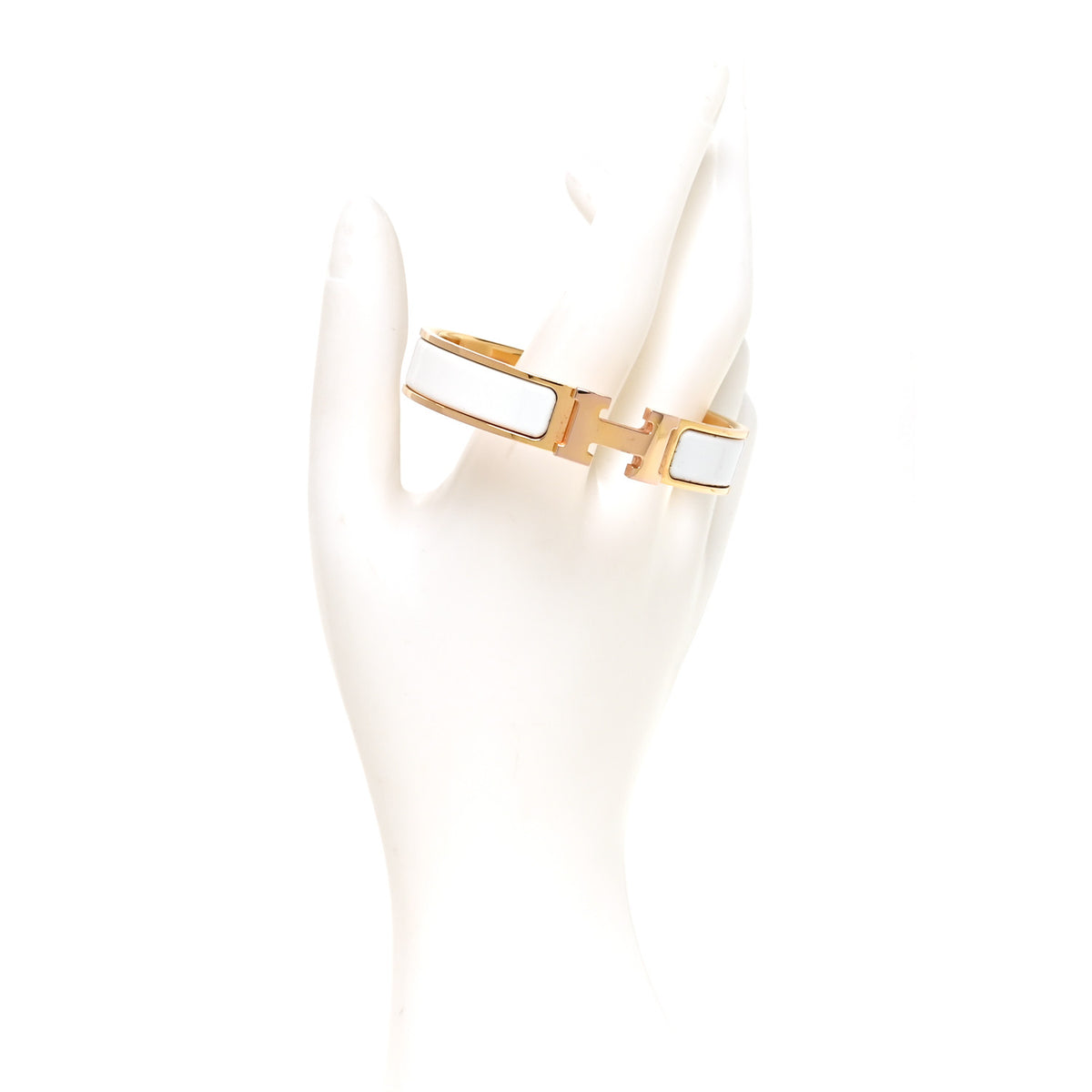 Hermes Enamel Narrow Clic Clac H Bracelet PM White 2 of 5