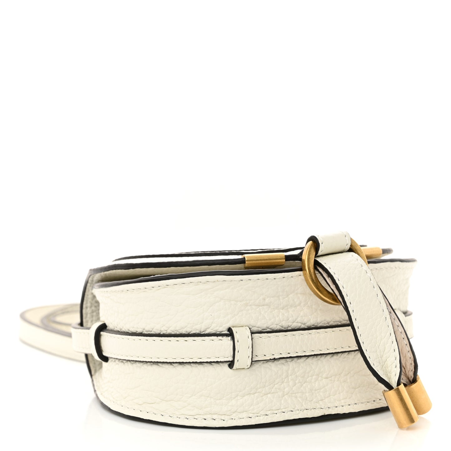 Calfskin Nano Marcie Saddle Bag White