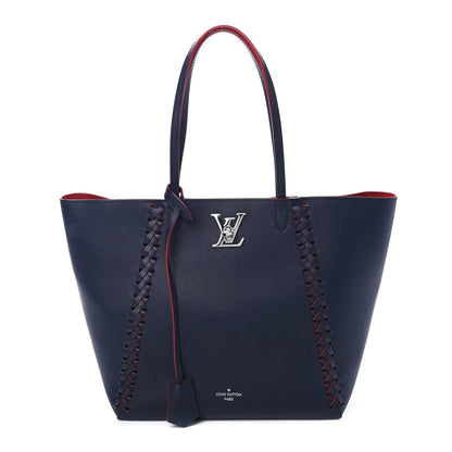 Louis Vuitton Calfskin Braided Lockme Cabas Marine Rouge 1 of 5