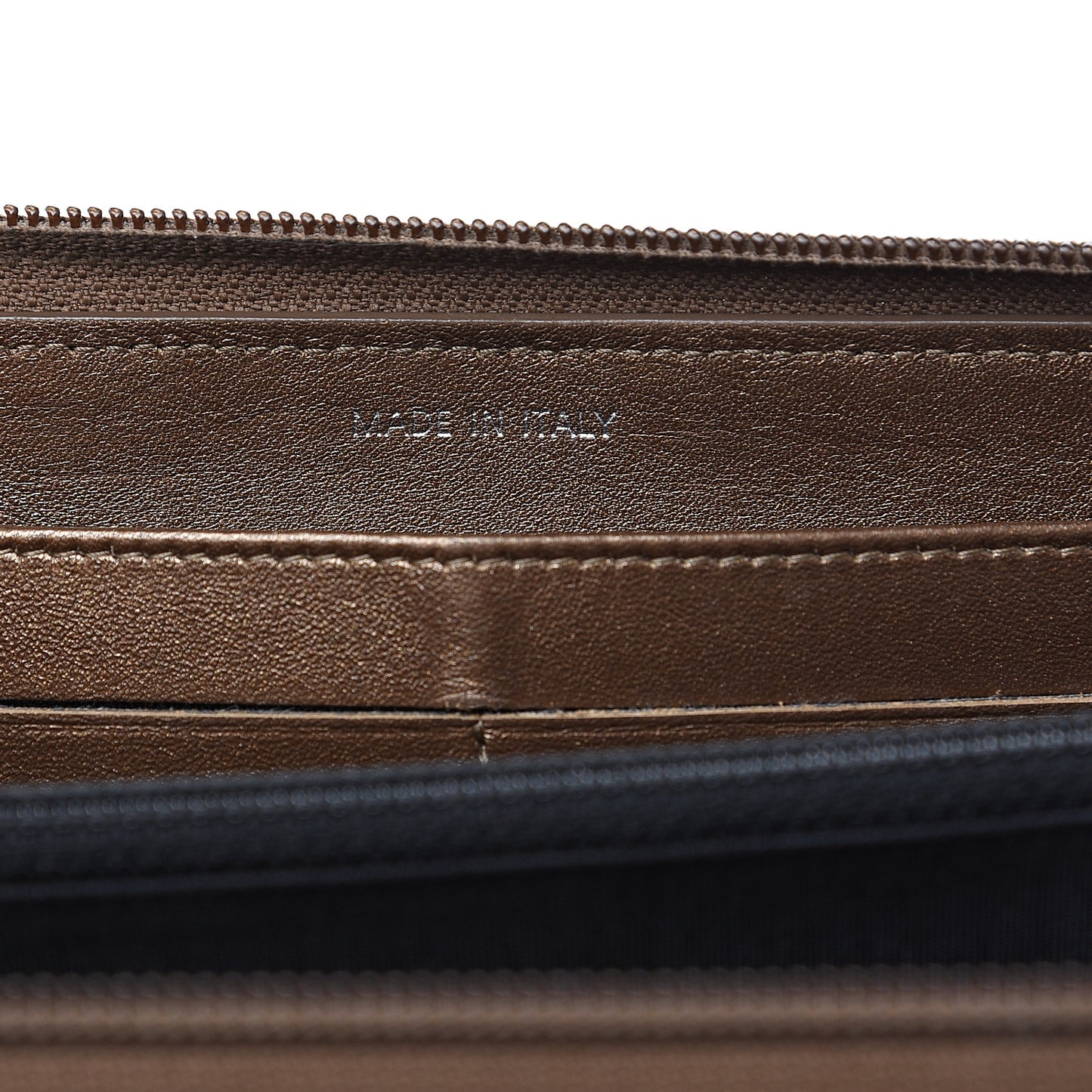 Metallic Caviar Large Timeless CC Zip Around Wallet Bronze