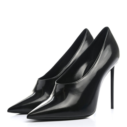 Saint Laurent Patent Calfskin Teddy High Vamp 105 Pumps 36 Black 3 of 11