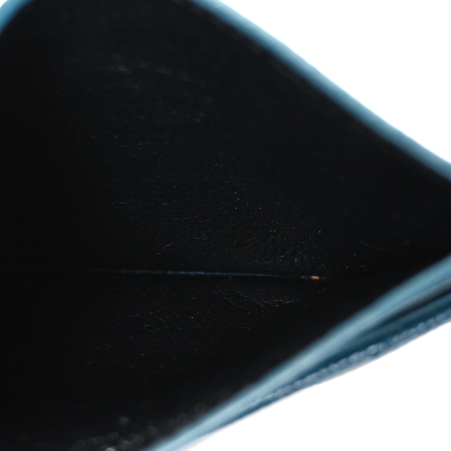Saint Laurent Grain De Poudre Matelasse Chevron Monogram Credit Card Case Peacock Green 5 of 7