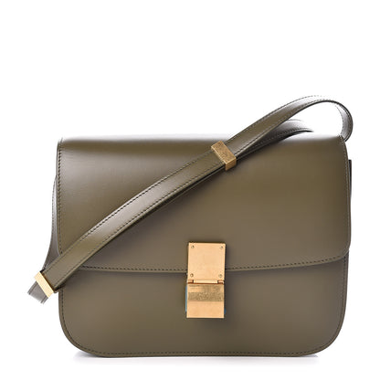 Celine Box Calfskin Classic Box Medium Flap Bag Army Green 1 of 10