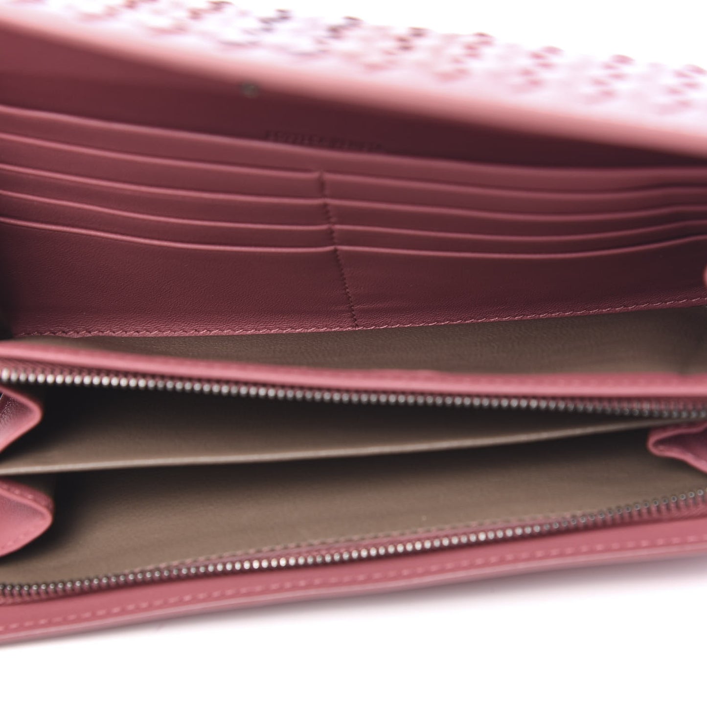 Nappa Intrecciato Continental Flap Wallet Dusty Rose