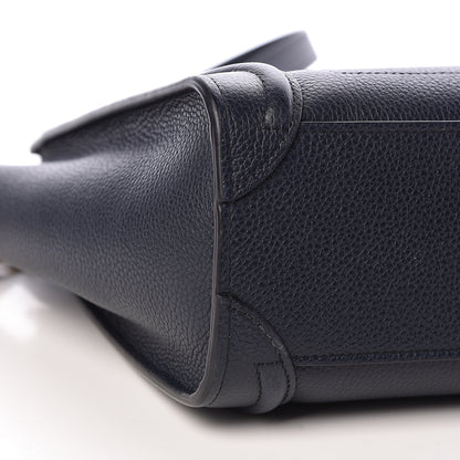 Celine Drummed Calfskin Nano Luggage Midnight 9 of 12