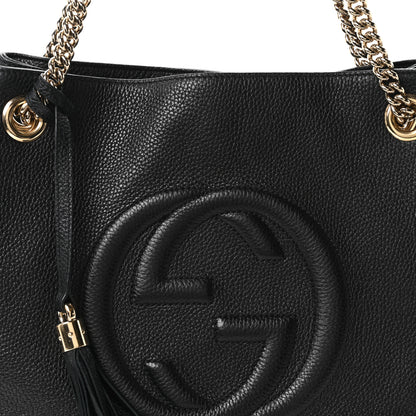 Gucci Pebbled Calfskin Medium Soho Chain Shoulder Bag Black 8 of 10