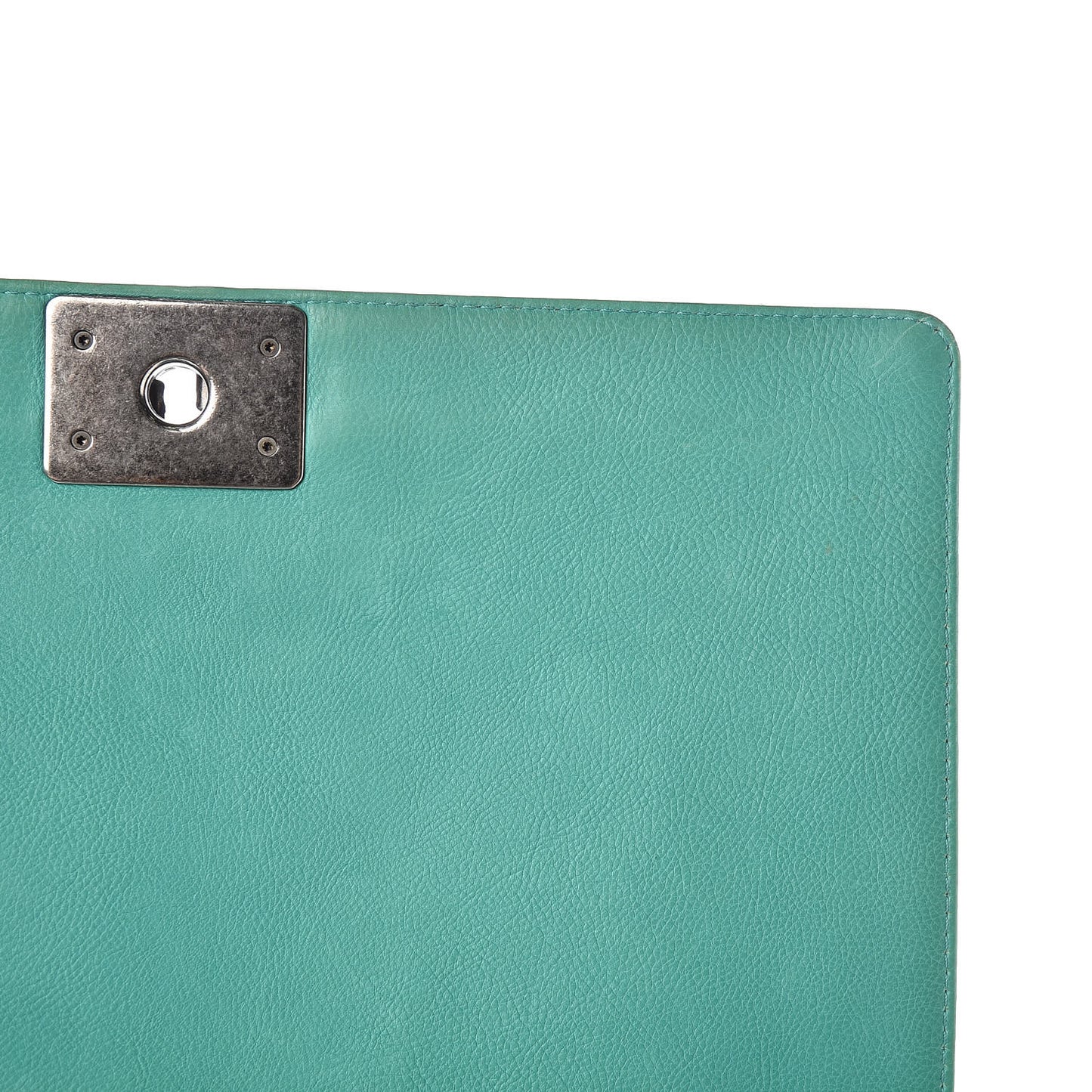 Calfskin Quilted Large Boy Flap Green